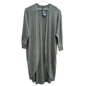 NEW Torrid Long Sleeve Ribbed Long Duster Cardigan Sweater Olive Green Women 2X